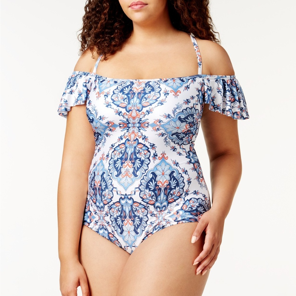 Becca ETC Plus Naples Off-The-Shoulder One-Piece